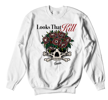 white crewneck sweaters designed to match the yeezy yecheil sneaker collection