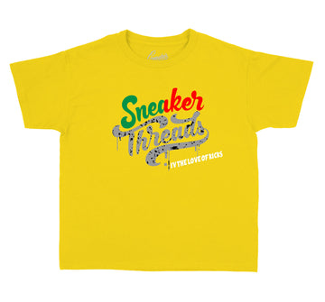 Shirt collection matches the Jordan 4 Rasta sneaker collection