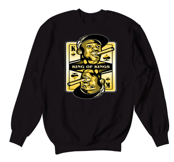 Uni Gold Jordan 9 sneaker to match crew neck collection