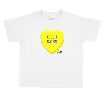 Citron Tint Jordan 6 sneaker collection has matching shirt collection for kids
