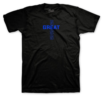 Jordan 12 game royal sneakers have matching Jordan sneaker shirt