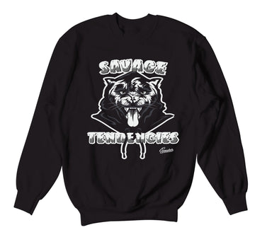 Sweater shirt collection designed to match the Jordan 4 black cat sneakers