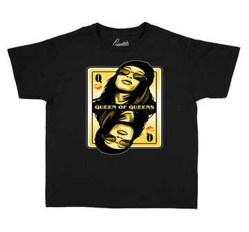 Kids tee collection matching with mens Jordan 9 uni gold shoe collection