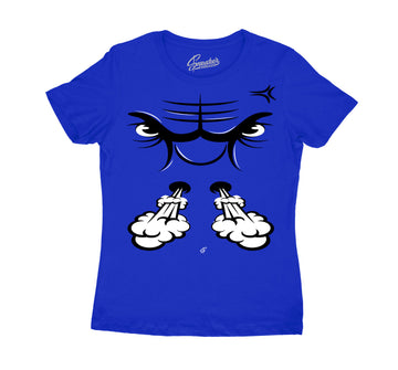 Ladies T shirt collection matching jordan 5 Racer Blue sneaker collection | Girls sneaker outfits
