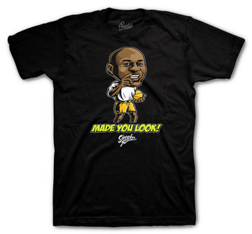 Volt Gold Jordan 1 sneaker collection to match with guys t shirts