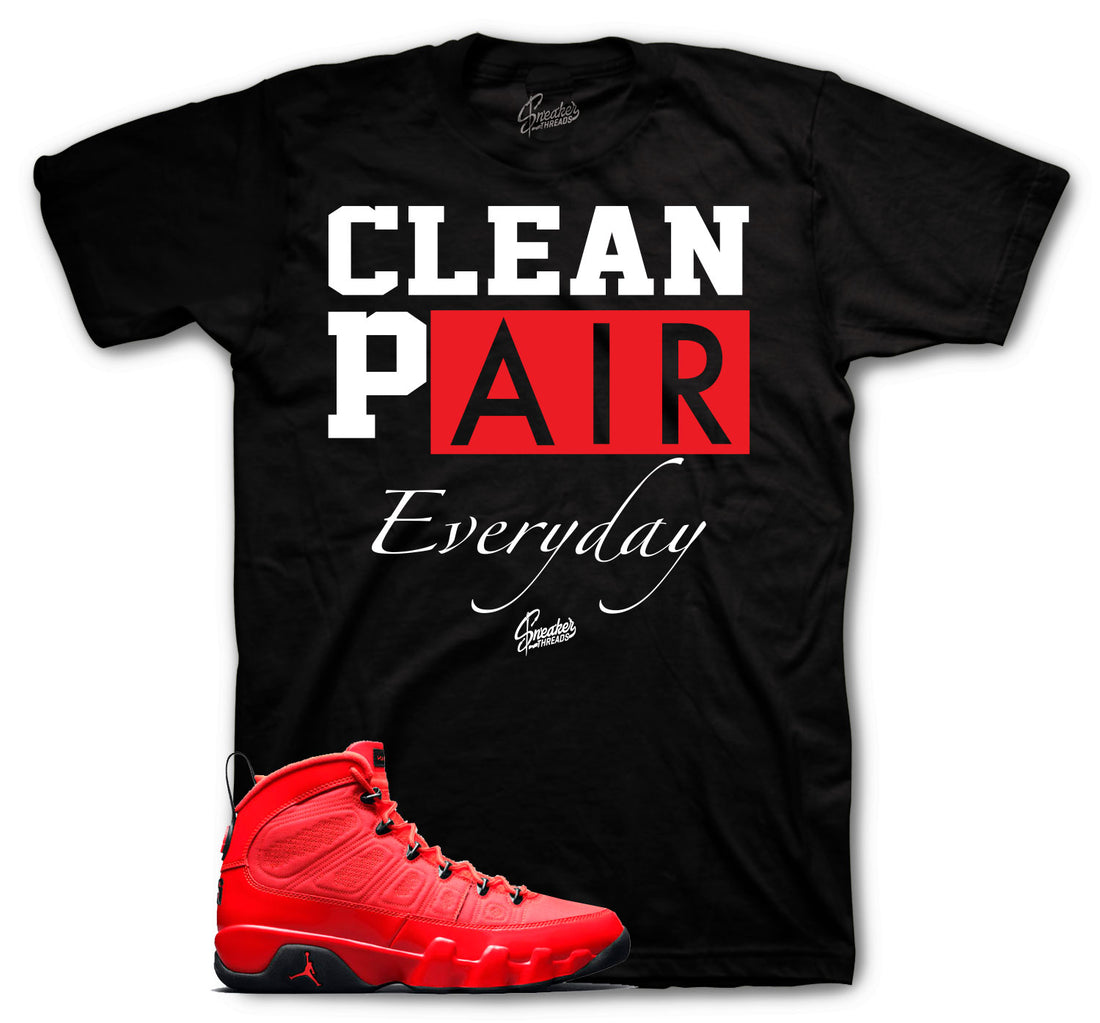 Jordan 9 Chile Red Sneaker Tees