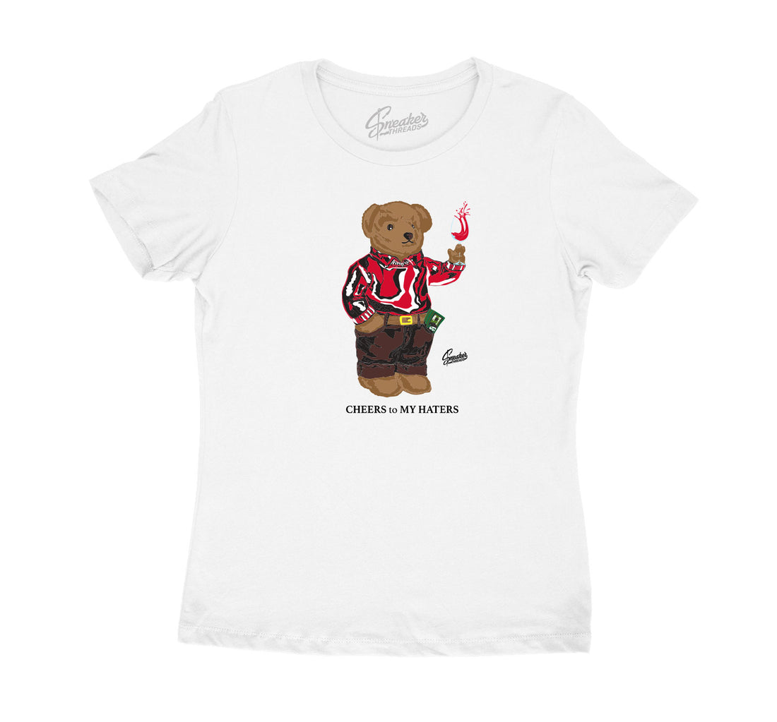 retro sneaker Jordan 9 gym red matches ladies tee collection