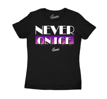Womens Jordan 13 court purple sneaker tees match Court purple shoes