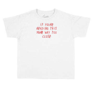 fire red Jordan 5 sneaker collection matching kids tee collection
