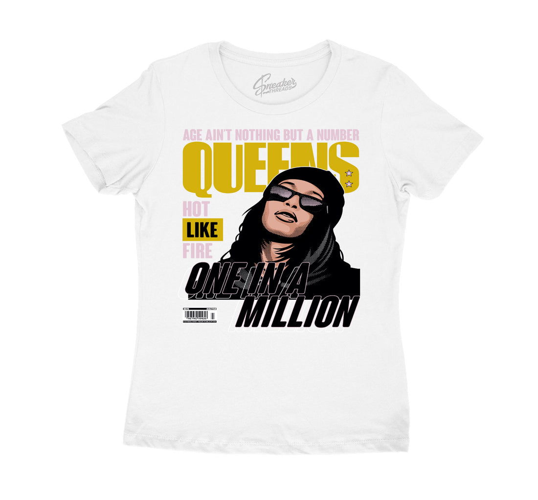 T shirt collection for ladies matching the gold hoop Jordan 6 sneakers