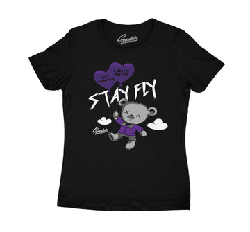 Womens Flint 7 Grey Shirt - Money Over Love - Black