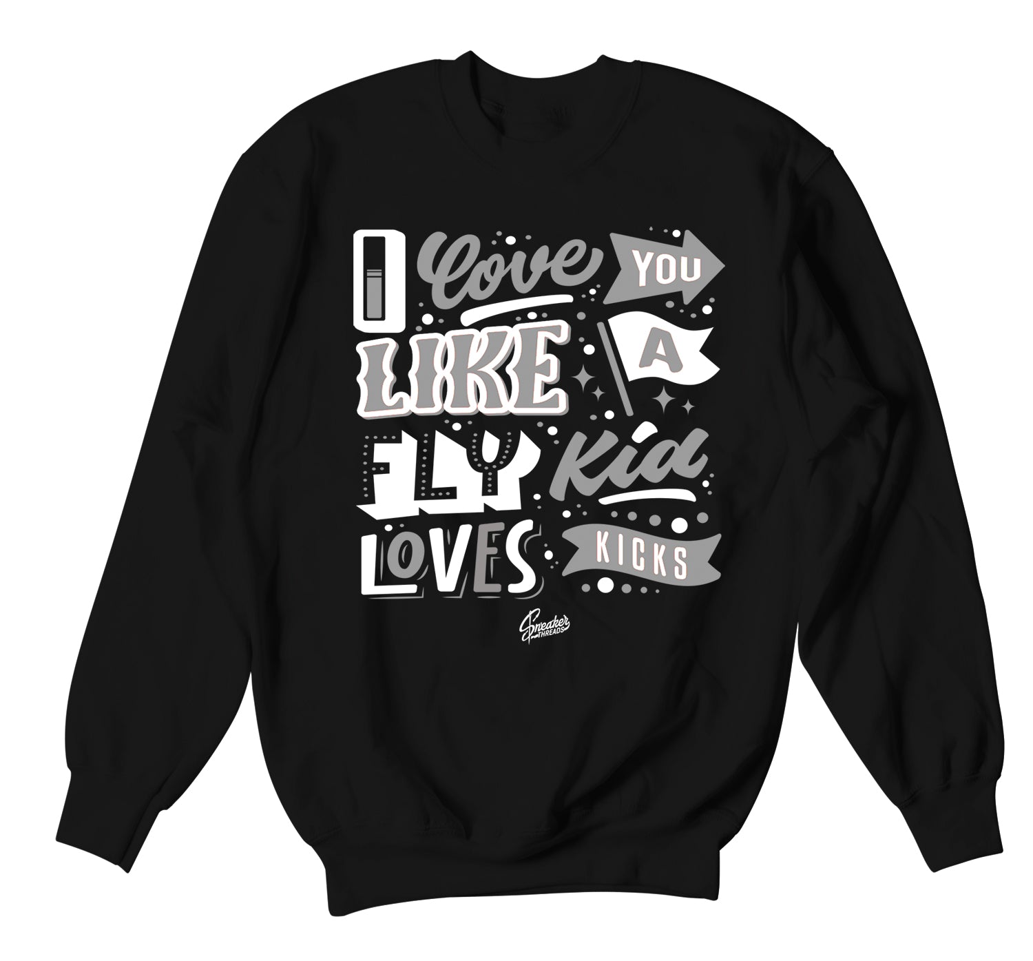 Foamposite All Over Sweater - Love Kicks - Black