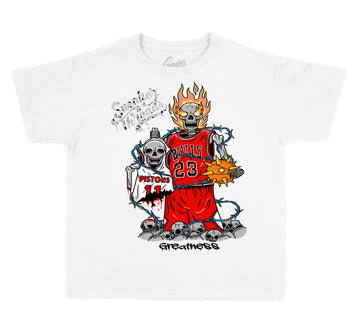 Kids Tech Grey 4 Shirt - Finish Him - White
