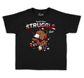 T shirt collection for kids designed to match the Jordan 13 red flint sneaker collection