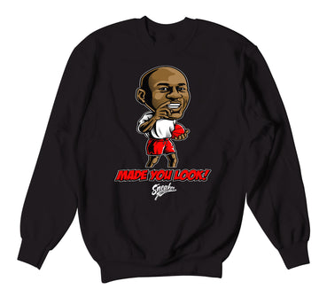 Fire Red Jordan 4 sneaker collection to match mens crewnecks