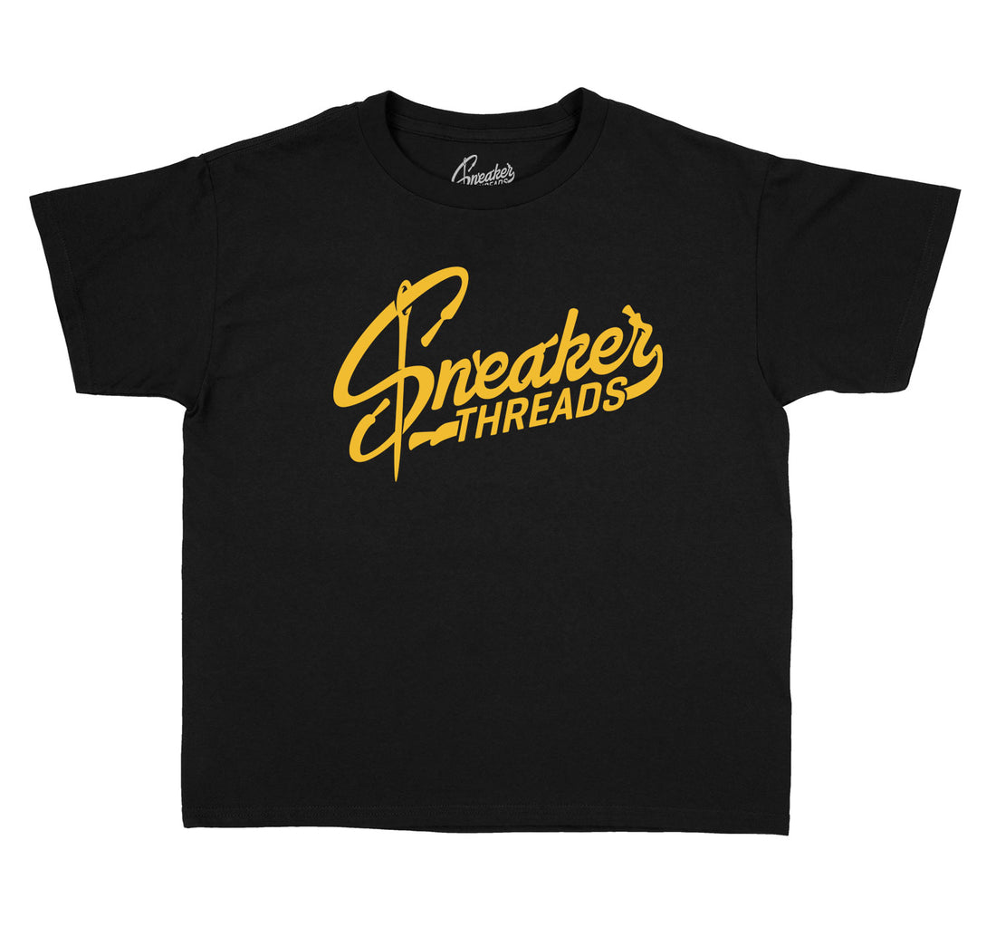 Uni Gold Jordan 9 sneaker collection matching with kids t shirts