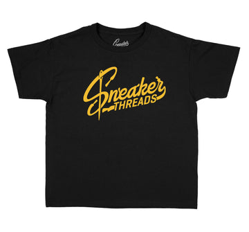 Uni Gold Jordan 9 sneaker collection matching with kids t shirts