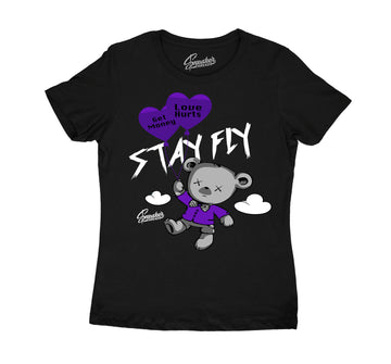 Womens Jordan 13 court purple sneaker tees match Court purple shoes
