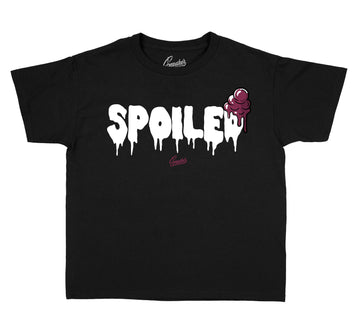 Kids tees matching Jordan 8 burgundy sneaker collection