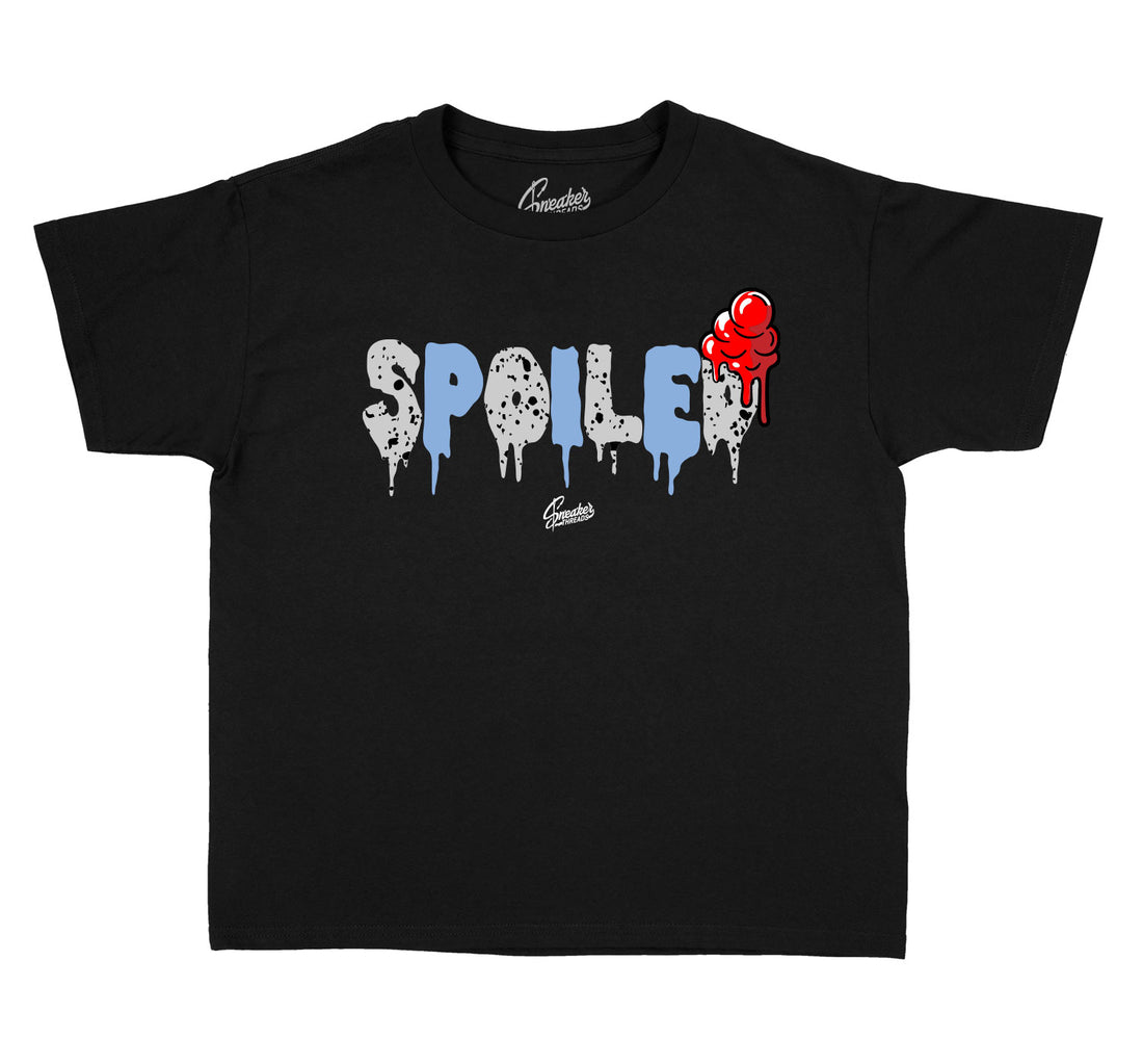 kids t shirt collection designed to match Jordan 4 uni blue collection