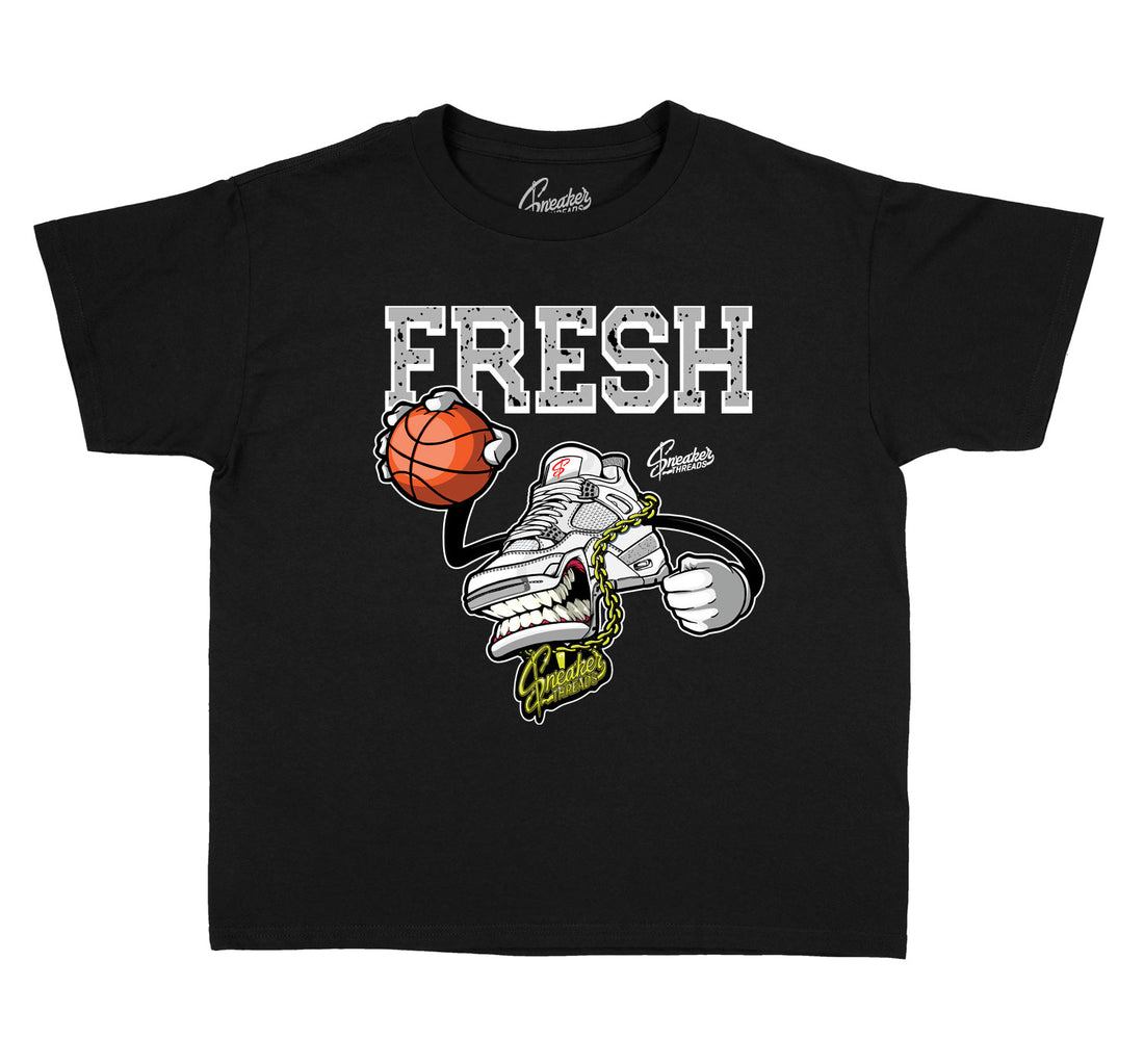 Kids tees to match with Tech Grey Jordan 4 sneaker collection