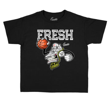 Kids tees to match with Tech Grey Jordan 4 sneaker collection