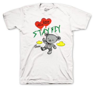 Retro 4 Rasta Shirt - Money Over Love - White