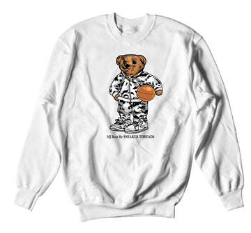 Retro 1 Neutral Grey Sweater - MJ Bear - White