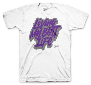 Retro 7 Flint Grey Shirt - Living Life - White