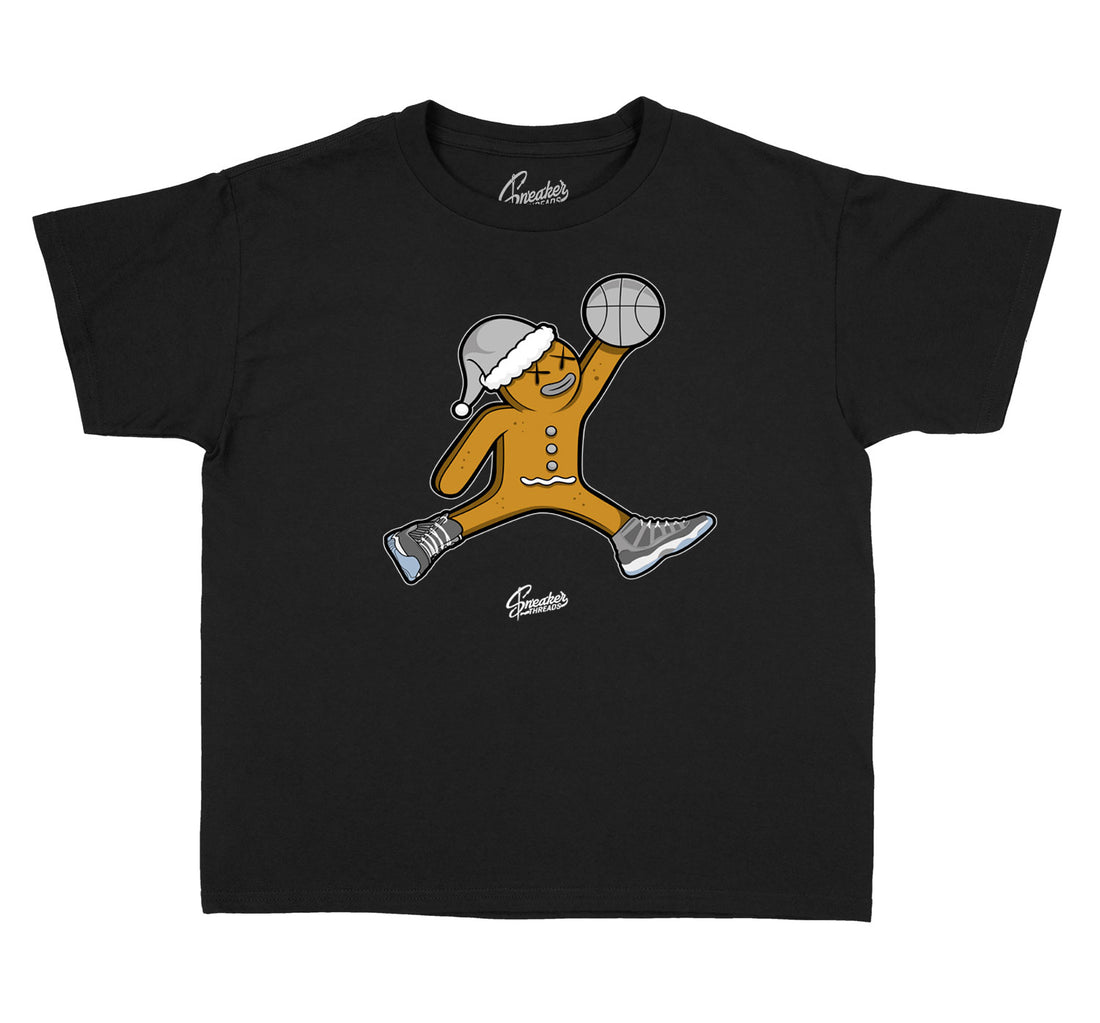 Kids shirts match Jordan 11 cool grey shoes. Boys Retro 11 cool grey