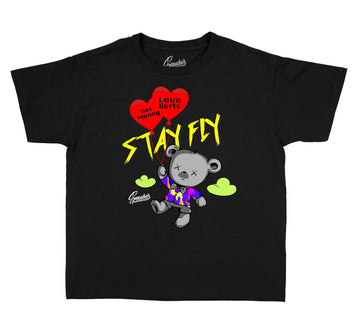 SHirt collection for kids designed to match the Jordan what the 5 sneaker collection