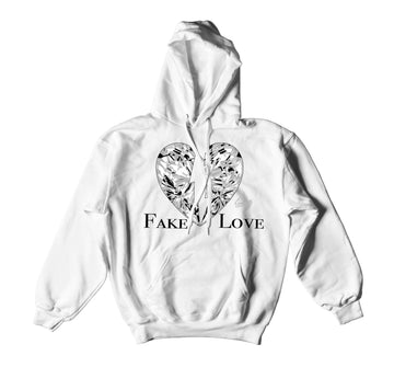 Retro 1 Neutral Grey Hoody - Love - White