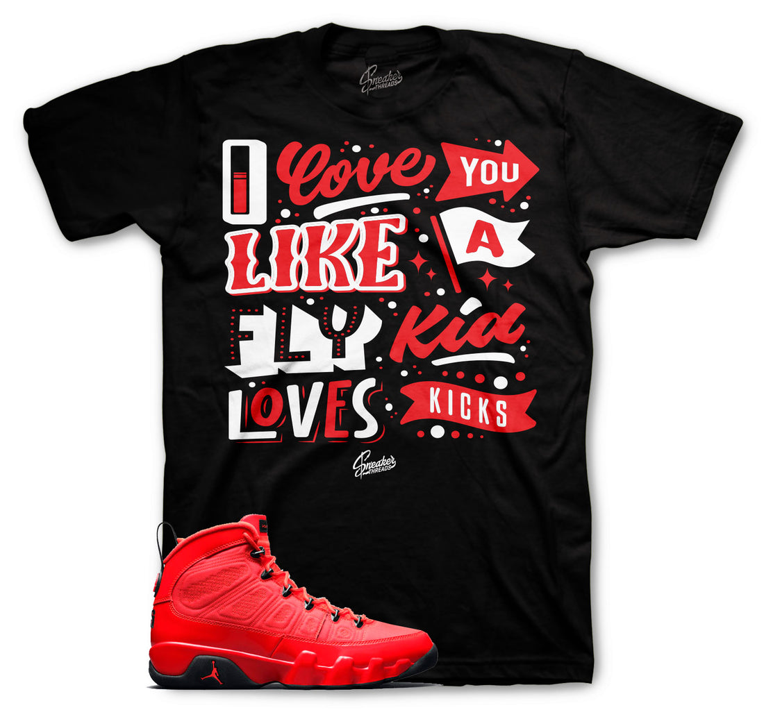 Jordan 9 Chile Red Sneaker Tees
