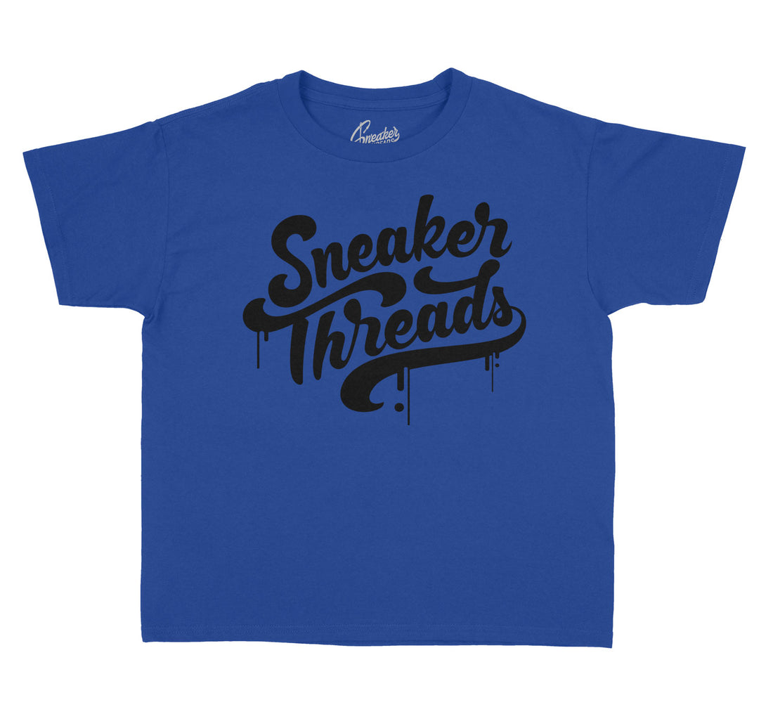 Blak Hyper Royal Jordan 13 matching kids tees