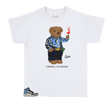 Kids sneaker Jordan 1 obsidian unc collection matching kids tees