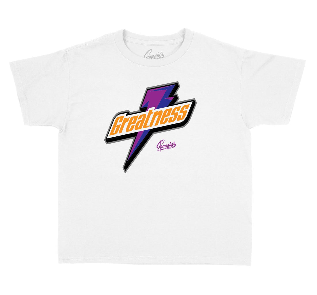 Jordan Greatness shirt for kids to match Rush Violet 4's
