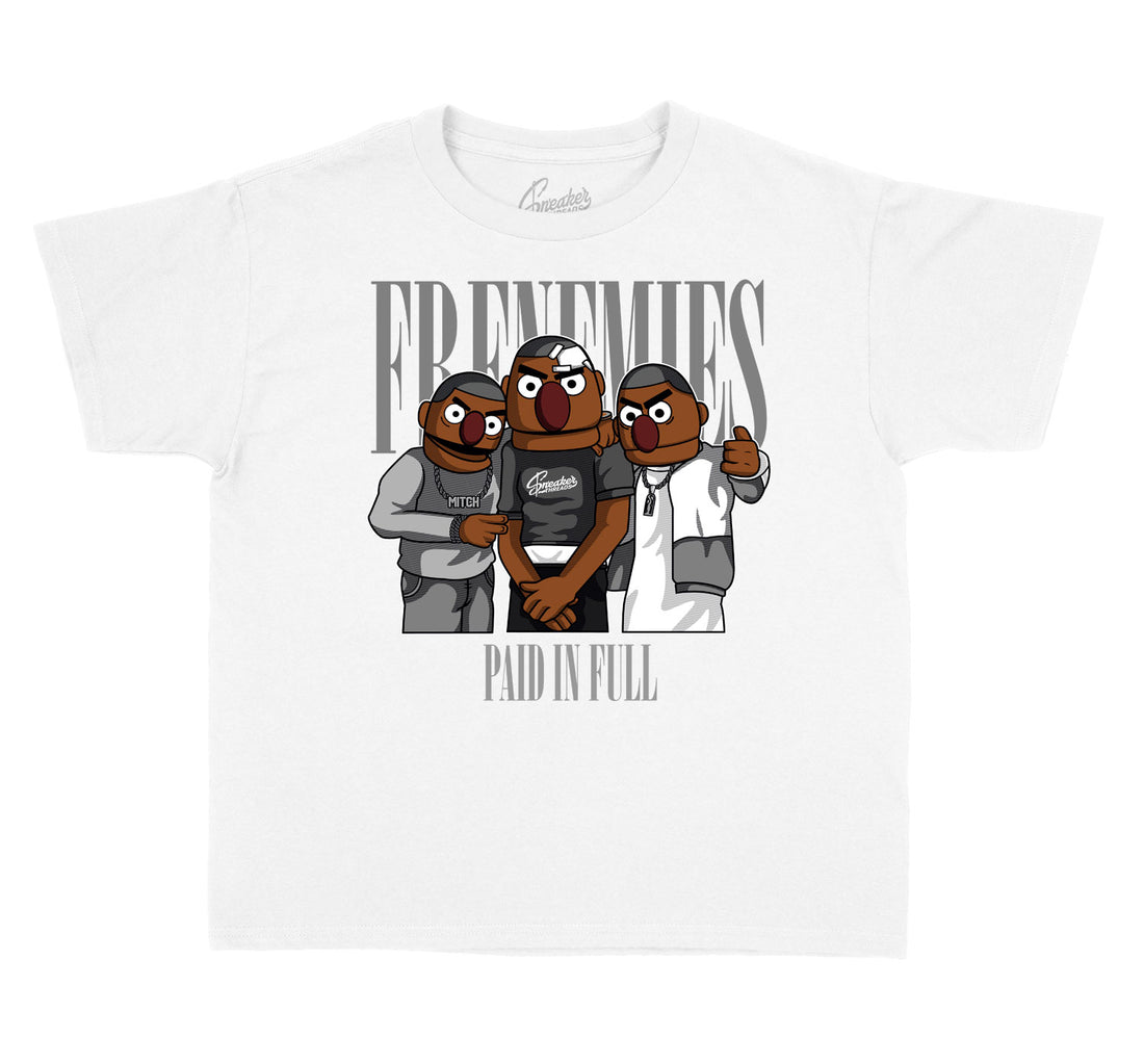 Kids shirts match Jordan 11 cool grey shoes. Boys Retro 11 cool grey
