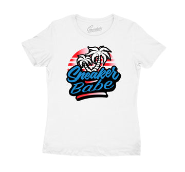 Womens NC To CHI 1 Shirt - Sneaker Babe Palms - White