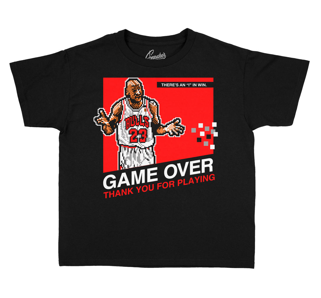 Kids Jordan retro 4 red thunder  shirt to match perfect Thunder 4s