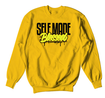 Volt Gold Jordan 1 sneaker collection matching with mens sweaters