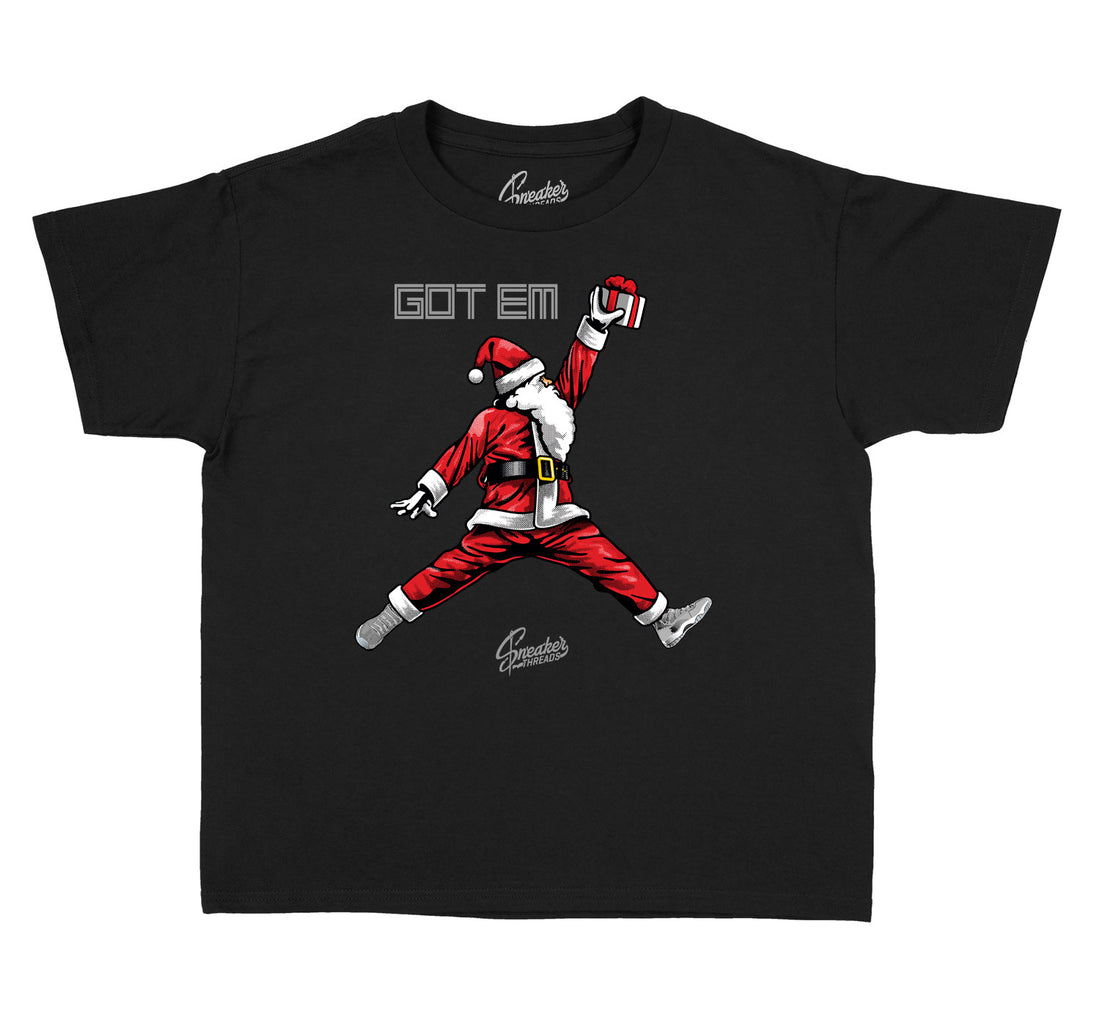 Kids shirts match Jordan 11 cool grey shoes. Boys Retro 11 cool grey