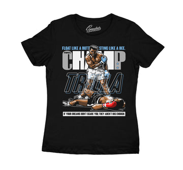 University blue Jordan 4 sneaker collection matching with ladies t shirt collection