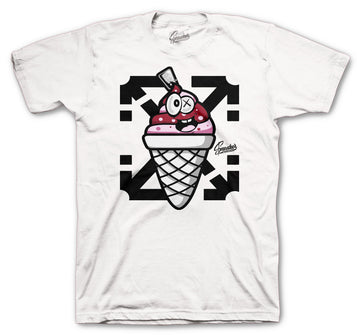 Retro 5 Pink Foam Shirt - Lucky Charm - White