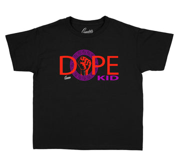 Jordan 7 black gloss has matching kids t shirt collection