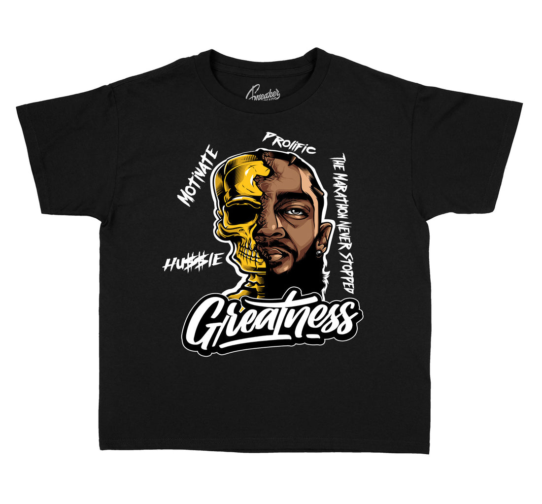 Kids  shirt collection matching with jordan 1 pollen sneaker collection