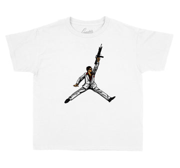 Kids tee collection matching with Jordan 8 burgundy sneaker collection