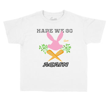 kids customer shirts designed to match the Jordan 7 hare 2.0 sneaker collection