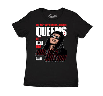 Ladies t shirts matching with Jordan 4 fire red sneaker collection