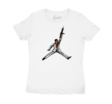Womens Fire Red 4 Shirt - Air Tony - White