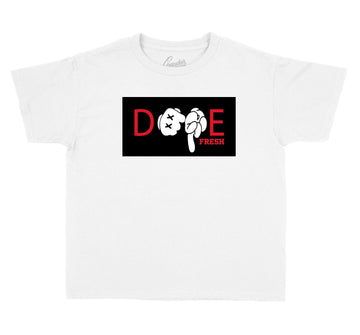 kids shirts made to match the Jordan 9 gym red collection